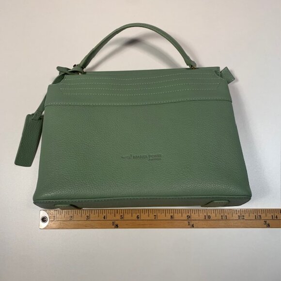 Marta Ponti Portugal Sage Green Leather Satchel NWOT - Picture 6 of 10